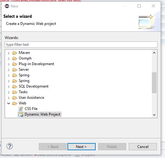 Dynamic Web Projesi Oluşturma